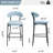 26'' Counter Height Bar Stools Teddy Fabric Cover Kitchen Island Counter Bar Stool With Black Powder Coating Base And Footrest-1335392443