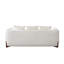 Canapé Kiol, 3 coussins décoratifs, siège en polyester rembourré blanc, 88 pouces