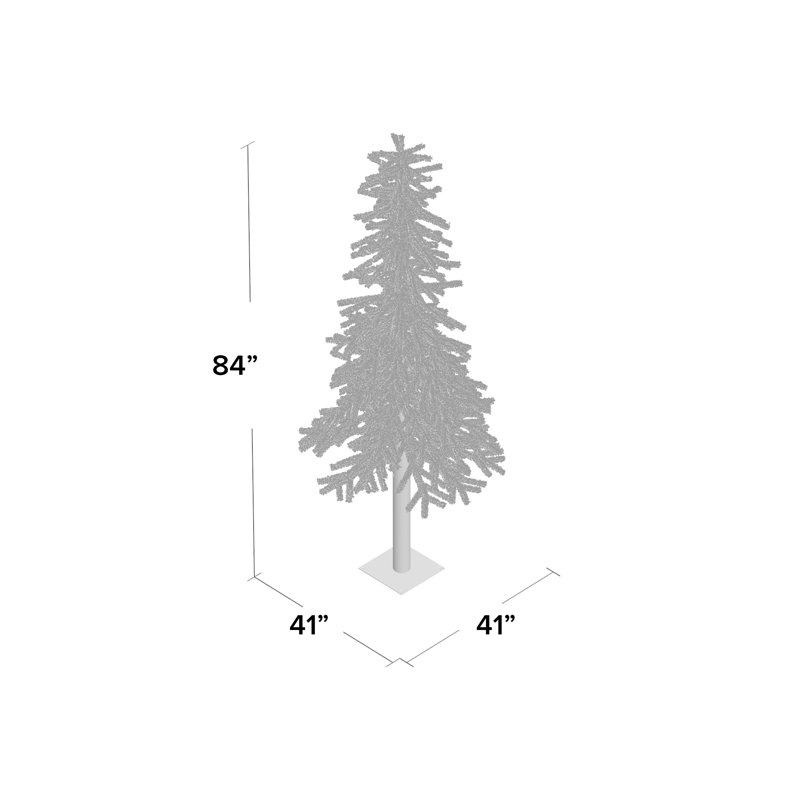 7' Lighted Pine Christmas Tree