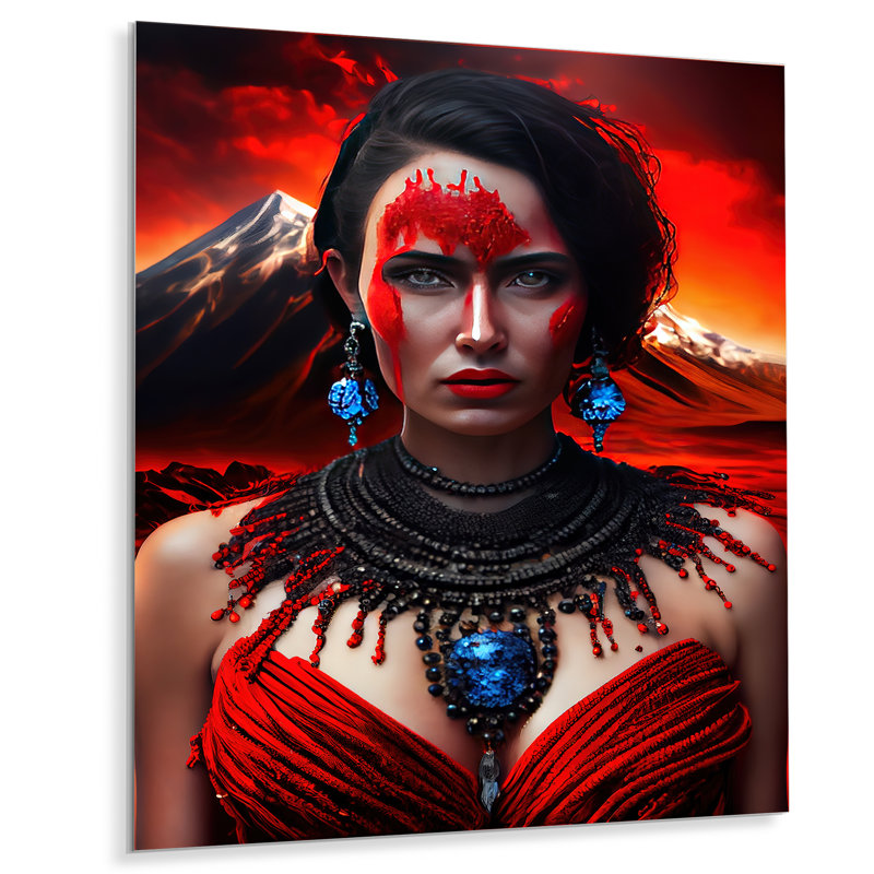 Décoration murale Volcano Queen Woman Portrait II, H 20 po x l 12 po x P 1 po