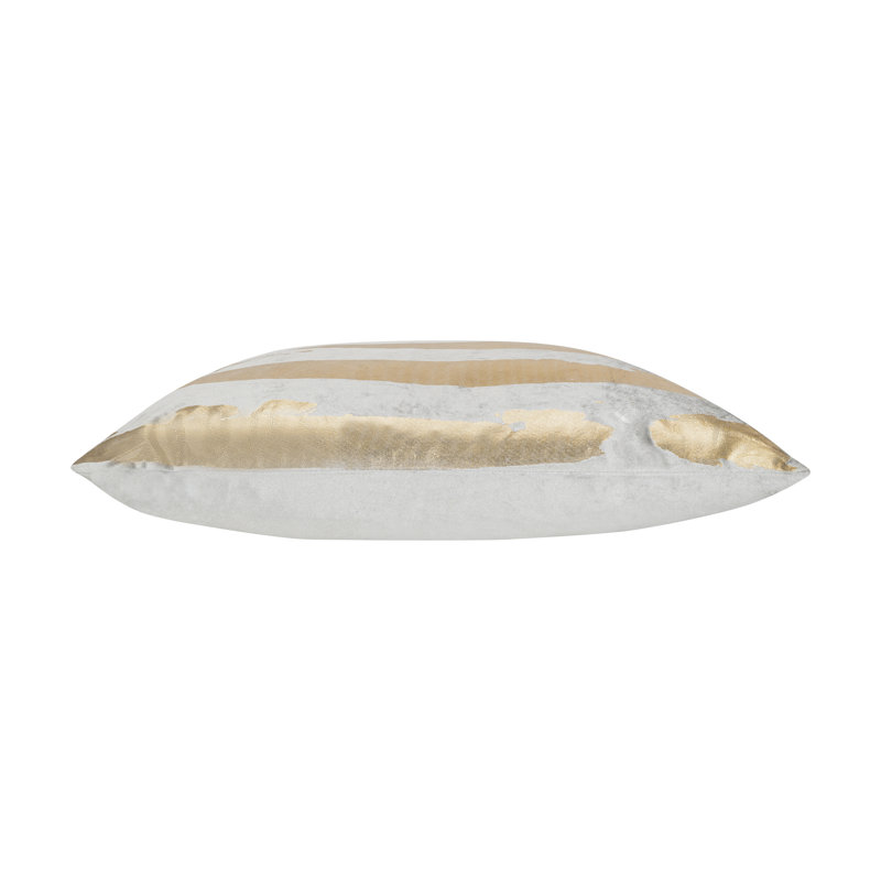 Striped Velvet Throw Pillow, Gray