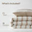 2 literie rayée simple / simple TG, rayures tissées, style côtier contemporain, texture subtile, toutes couches, dossier en microfibre lisse, style facile, taupe