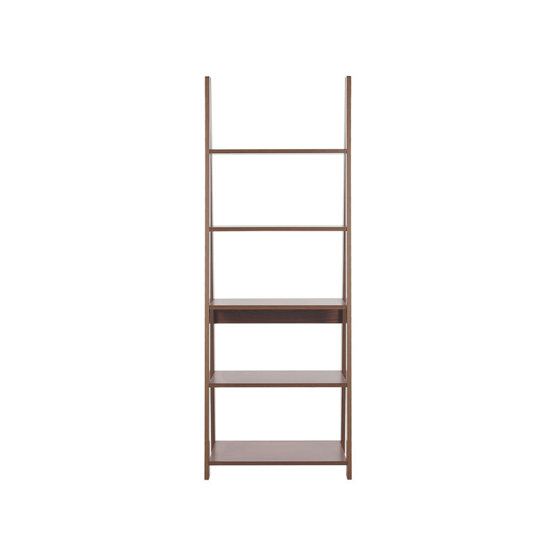 Georgios 175cm H x 62cm W Ladder Bookcase, Dark Wood