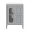 Meuble-lavabo sur pied 24 po avec lavabo, armoire de rangement en bois massif avec porte en verre et 2 tiroirs, meuble-lavabo sur pied avec lavabo en céramique-1806161064