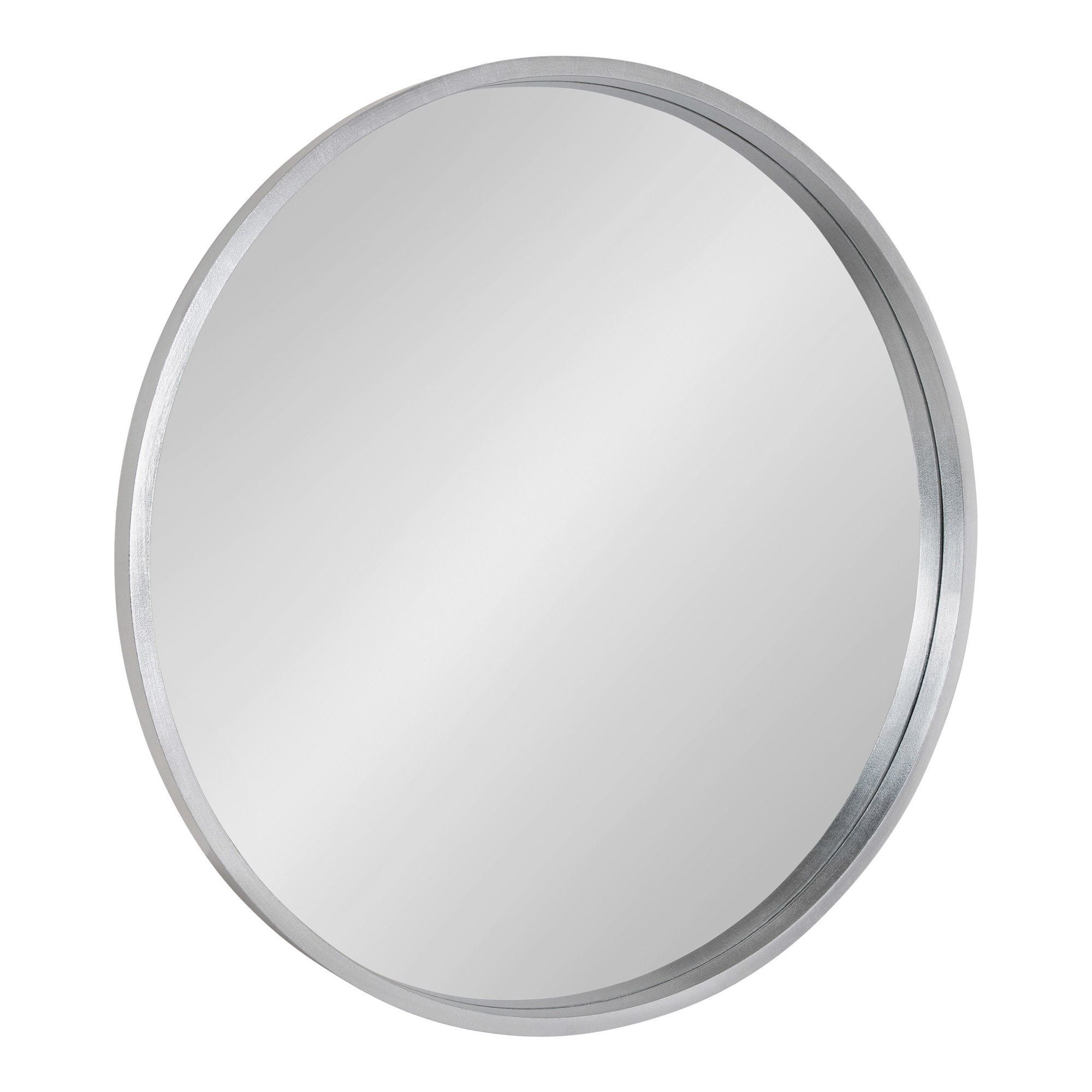 Arranjeet Modern Round Wall Mirror, Silver, 21.6" x 21.6"
