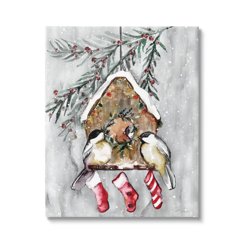"Holiday Holidayings Birdhouse" par Stella Chang, H 20 po x l 16 po x P 1,5 po