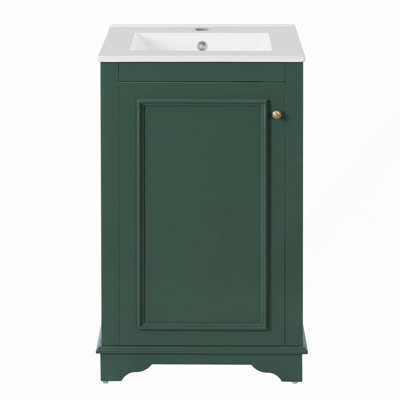 Meuble-lavabo en chêne durable avec lavabo à poser en résine, parfait pour les salles de bain modernes et fonctionnelles