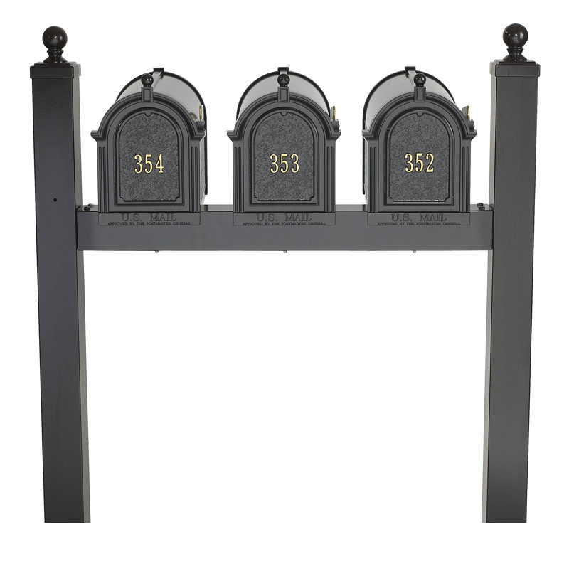 Boîte aux lettres avec piquet inclus, Noir, Oui