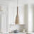 1 -Light Natural Stone Elongated Pendant Light