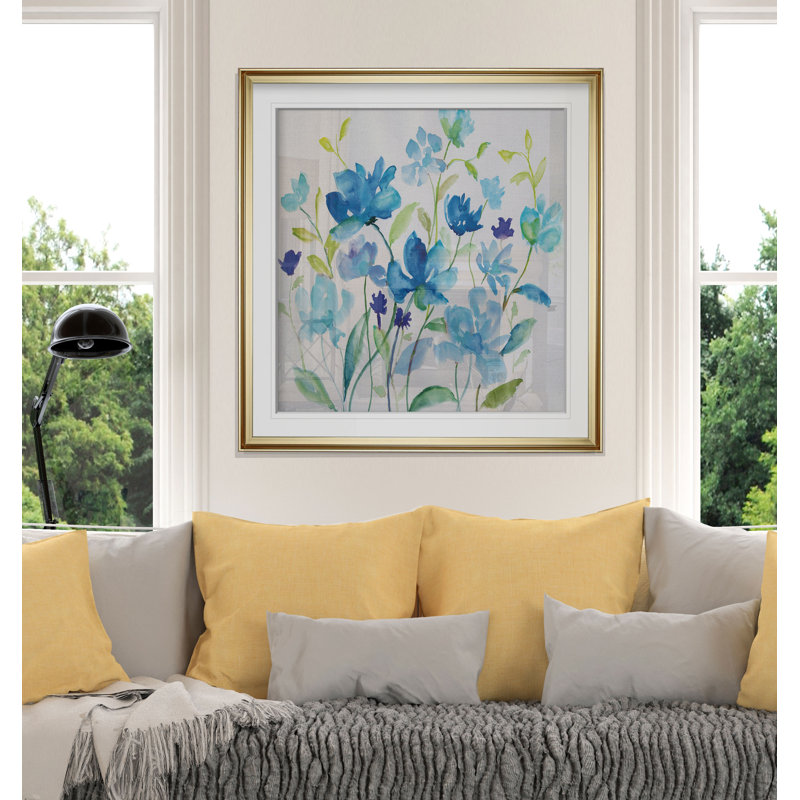 « fleur jardin i », reproduction de peinture à l’huile, H 16 po x l 16 po x P 1,5 po, Cadre doré