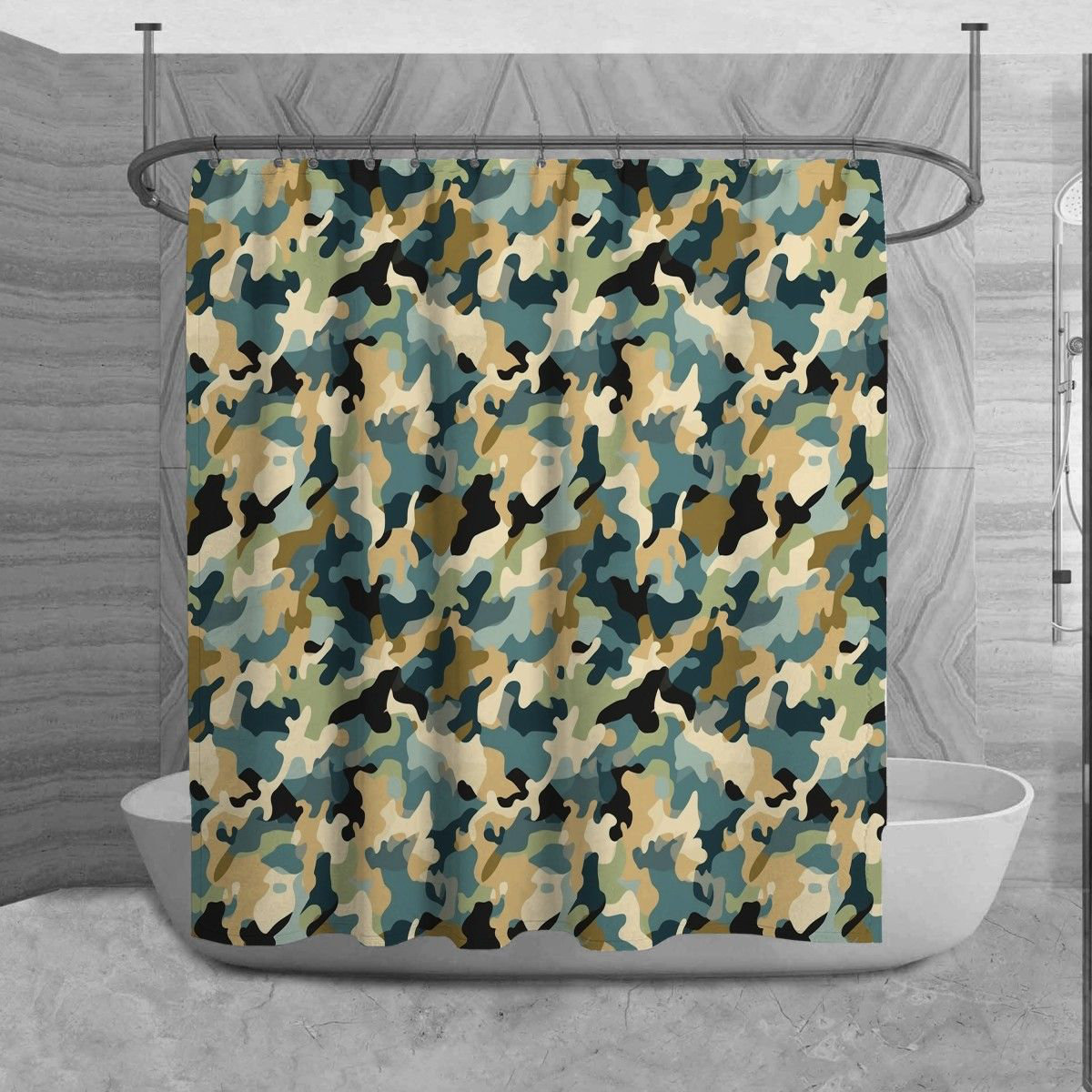 East Urban Home Marichal Camouflage Shower Curtain Wayfair