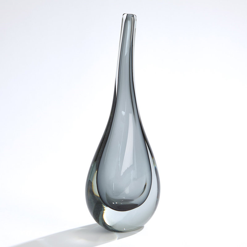 Handmade Glass Table Vase, 16.5" H x 6.75" W x 4" D