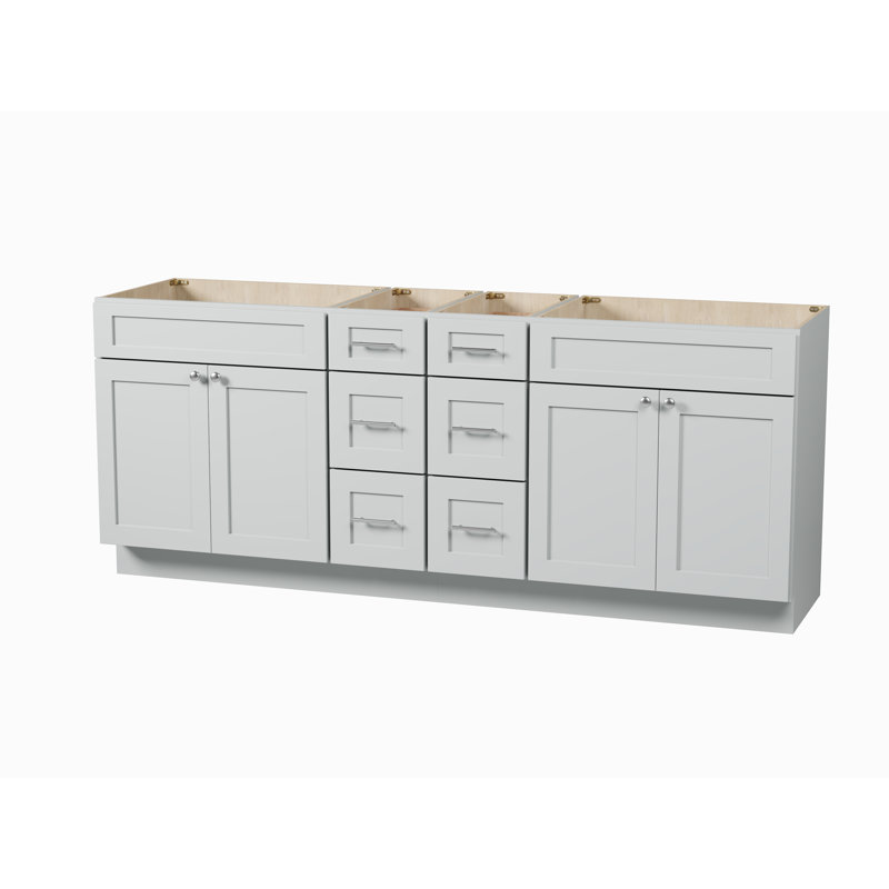 Base de meuble-lavabo double 84 po Disar, Gris