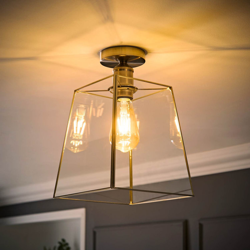 Glass Flush Mount, Brushed Nickel