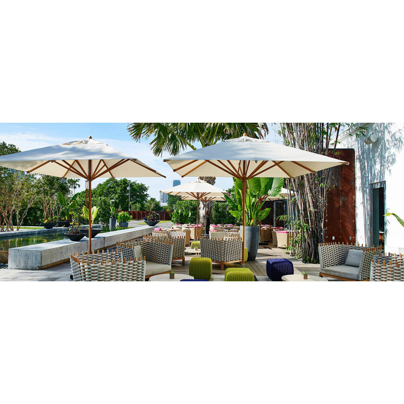 Levante Square Market Umbrella, Ecru, 132" W x 132" D