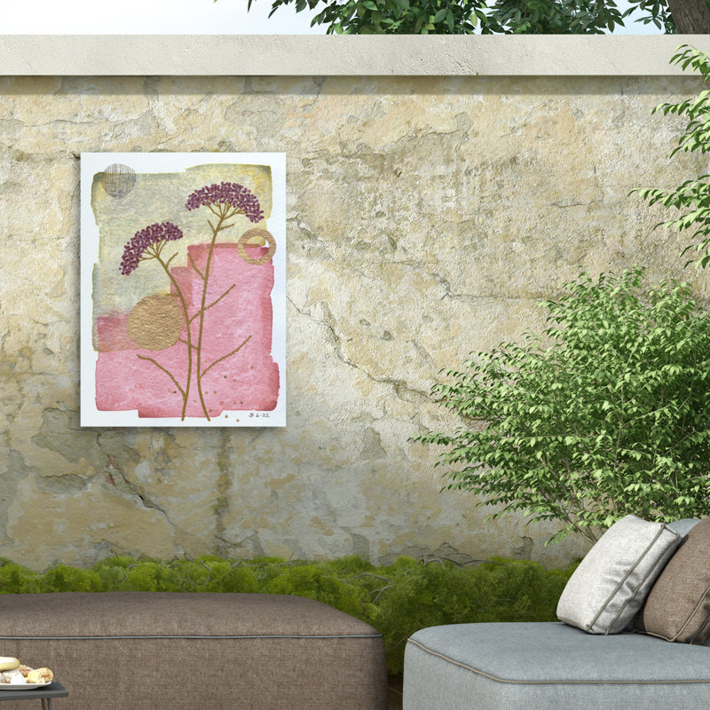 Jocelyn Benford, jolie toile d'extérieur rose, H 14 po x l 19 po