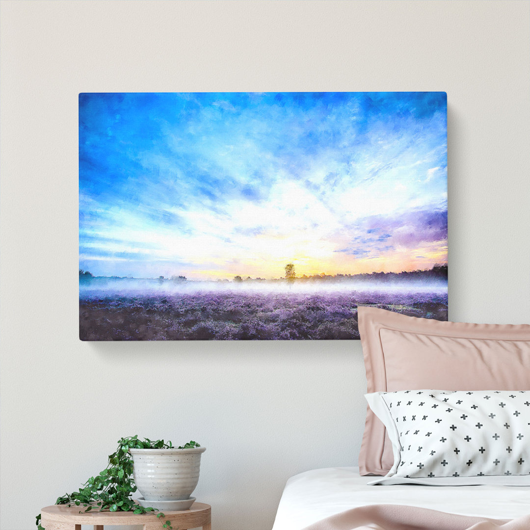 Field Of Heather In The Netherlands Painting - Wrapped Canvas
