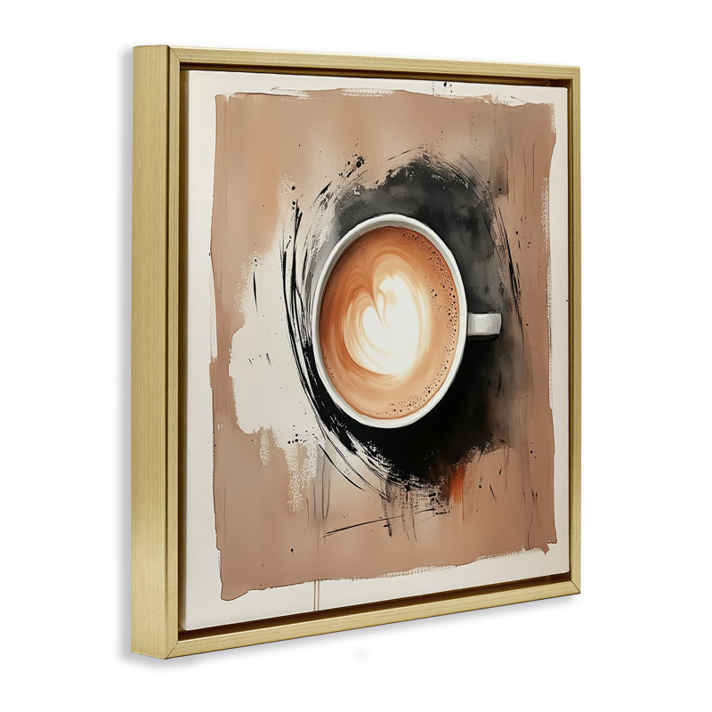 Art mural moderne sur toile flottante, "Modern Coffee Love", conception par Annabelle Hall, H 25 po x l 25 po