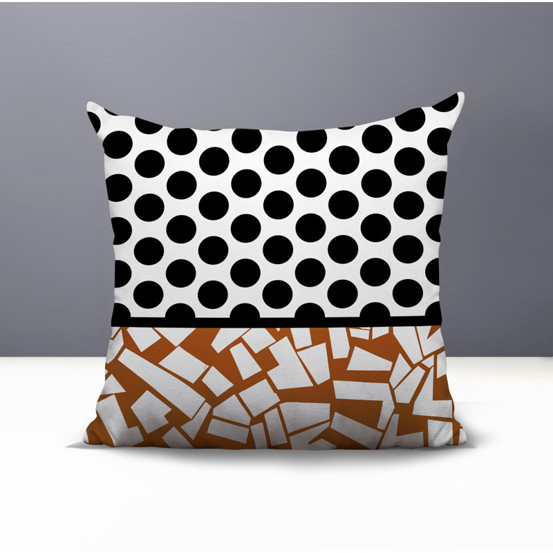 Oreiller carré réversible intérieur / extérieur Miva, Orange, Carré 18 po