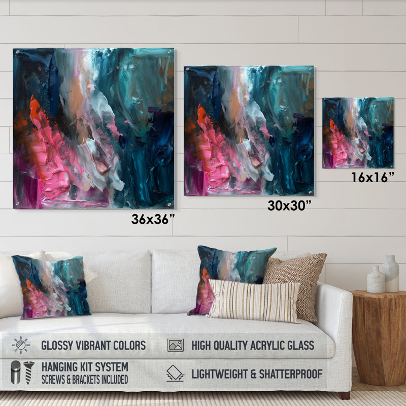 Chrishawn - Art mural abstrait en acrylique pour la cuisine, H 30 po x l 30 po