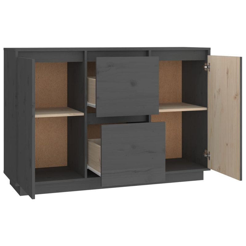 Mansooreh 111cm Solid Wood Sideboard, Grey