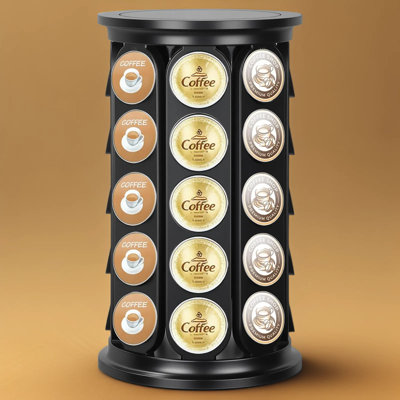Rotating Coffee Pod Organizer For Keurig K-Cups - 360-Degree Carousel Holds 40 Capsules, Large Capacity Countertop Storage For Home Or Office