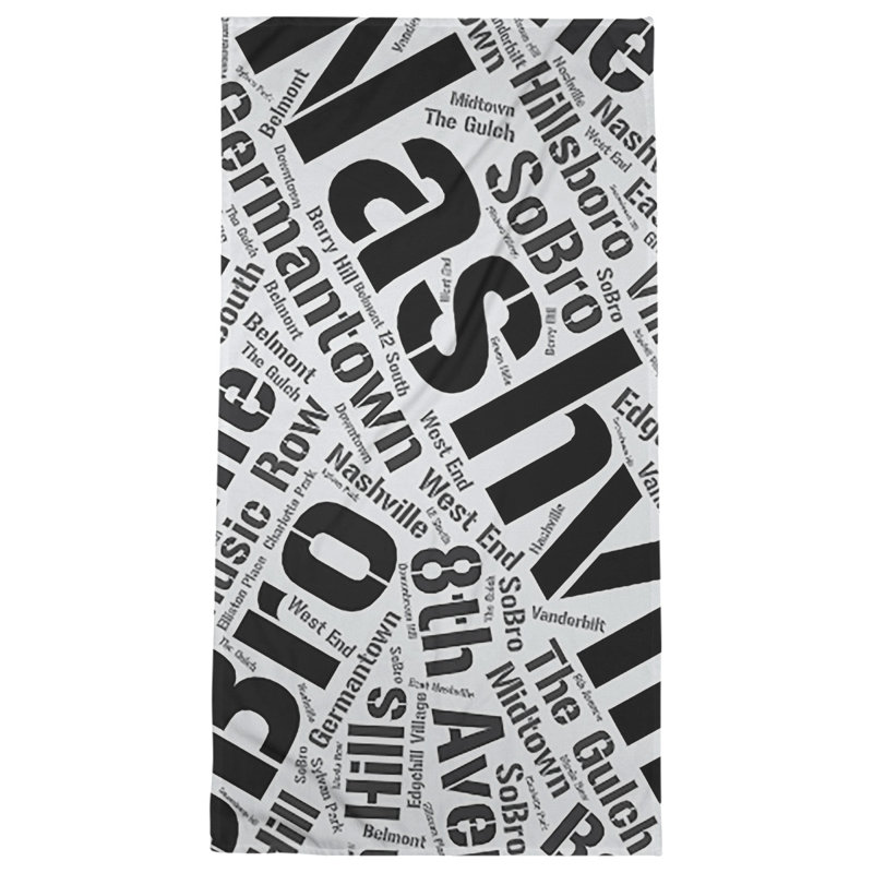 Bath Towel, Black, Microfiber, Nashville