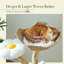 59-inch modern cat tree tower with 2 flower habitats, apartment, and wicker basket bed