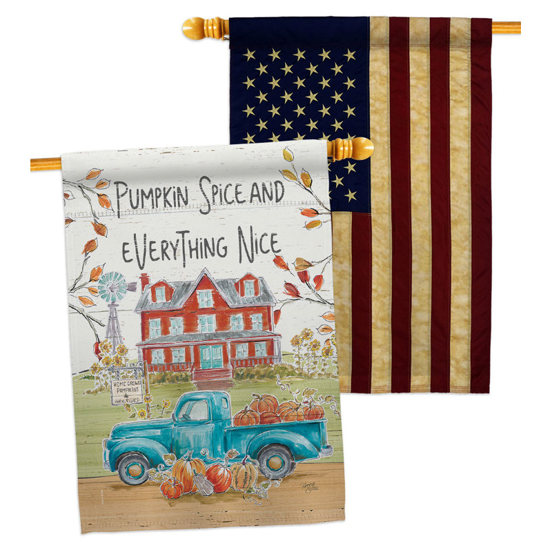 Drapeau de maison en polyester à 2 côtés Fall Markets 40 x 28 po