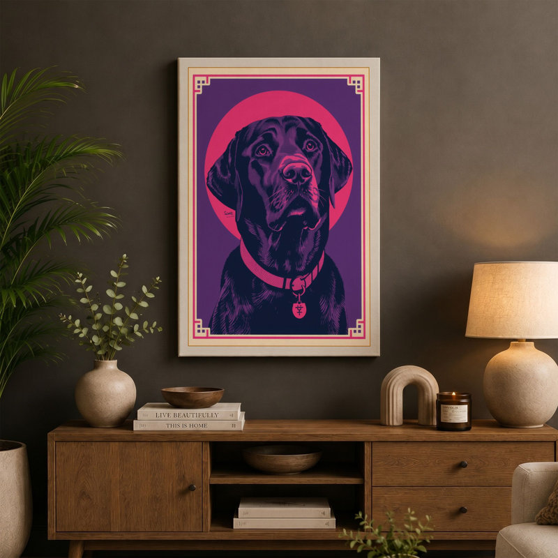 Dignified Halo Retro - Wrapped Canvas, 36x24 - 91.4 x 61.0 cm, Black Border