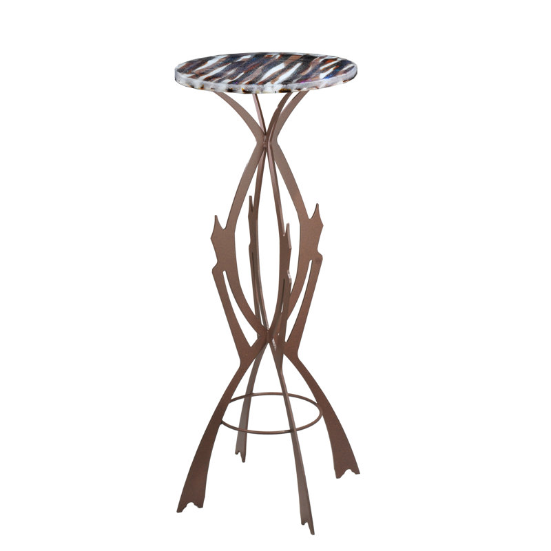 Rustic Lodge Glass End Table