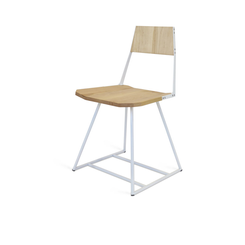 Chaise en bois massif Clarke, Érable / Blanc