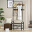 Rustic Industrial, Hall Tree with Bench and Shoe Storage Organiser, Entryway Organiser