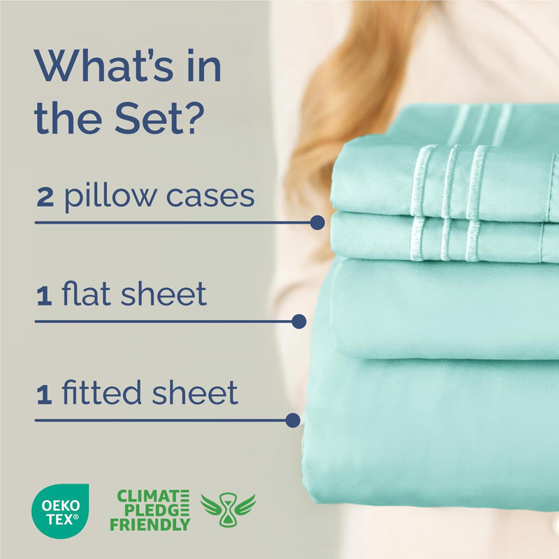 Ensemble de draps de qualité supérieure, doux et infroissables - Ensemble de draps de luxe ultra doux et de qualité supérieure