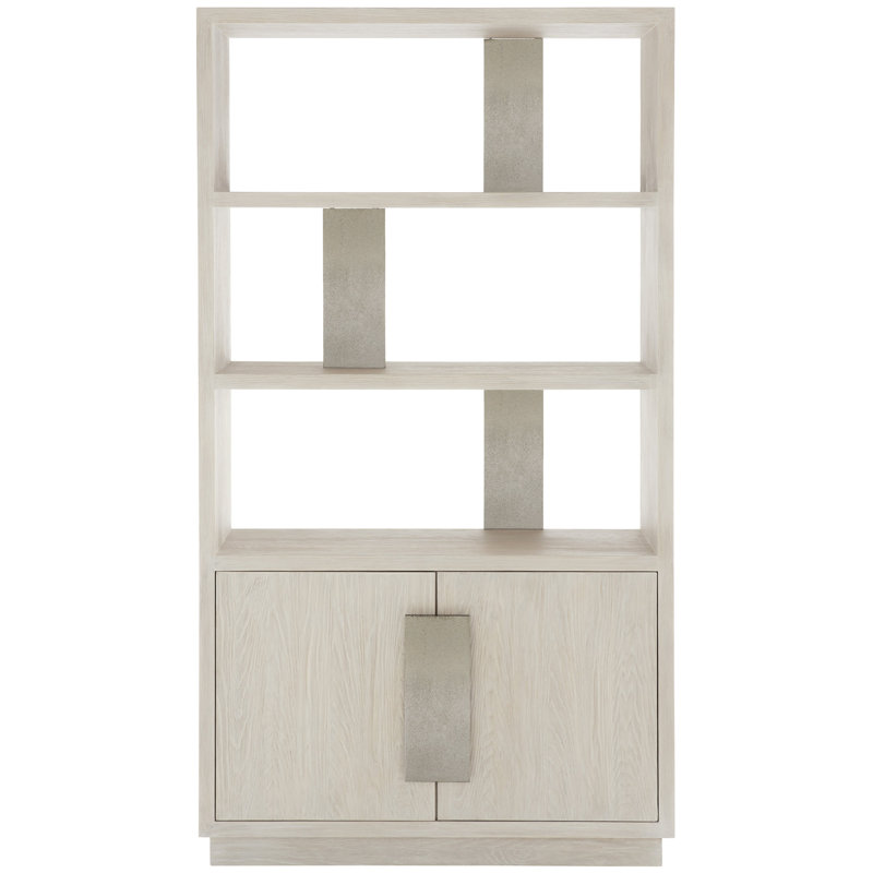 White Oak and Nickel Adjustable Storage Bookcase
