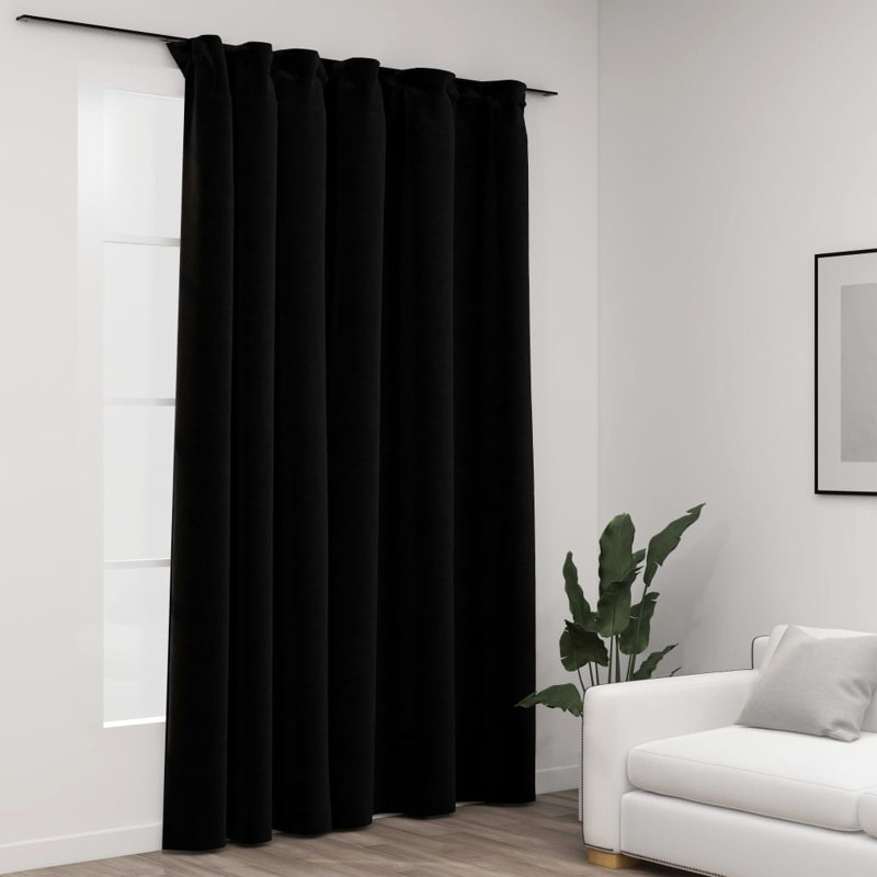 Chaaya Blackout Curtain Single Panel, Black