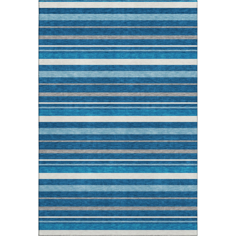 Premium Machine Washable Prisco Denim Rug, Rectangle 9' x 12'