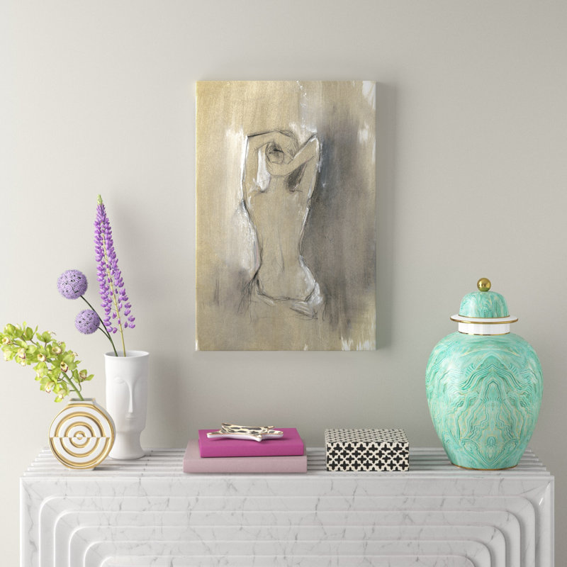 Contemporary Draped Figure I - Painting, Wrapped Canvas, 76cm H x 51cm W