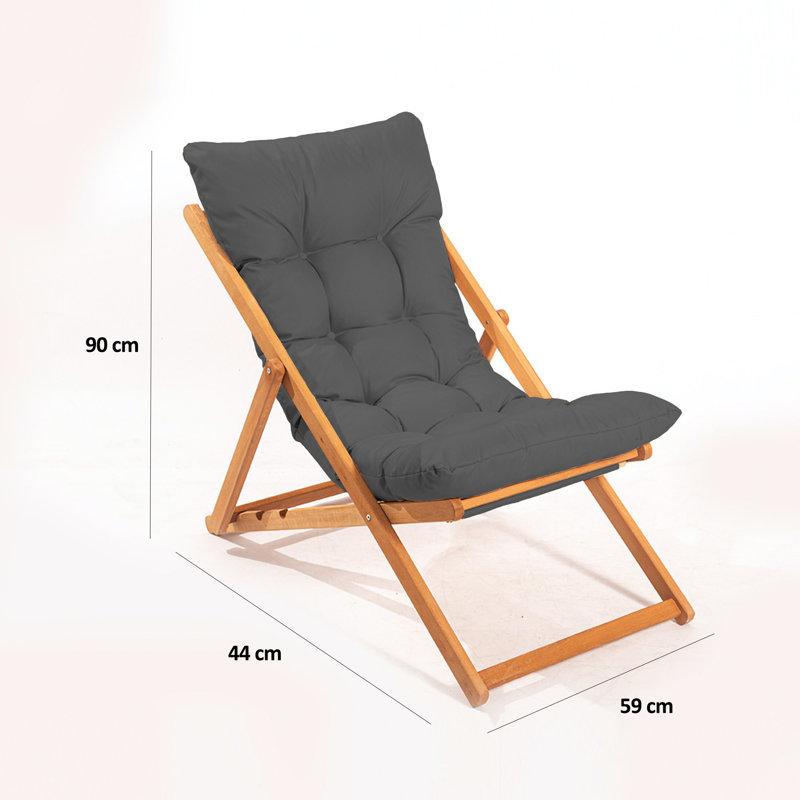 Phillippi Folding Deck Chair, Grey