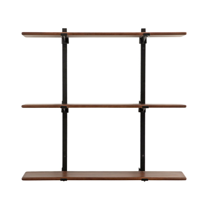 Atwood Mango Wood Three-Tier Adjustable Wall Shelf