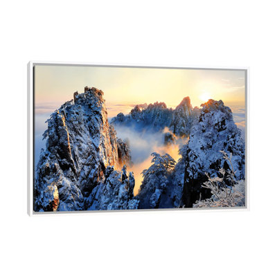 Sunrise at Mt. Huang Shan 1 Piece Single Picture Frame and Floater Frame Wall Art on Canvas