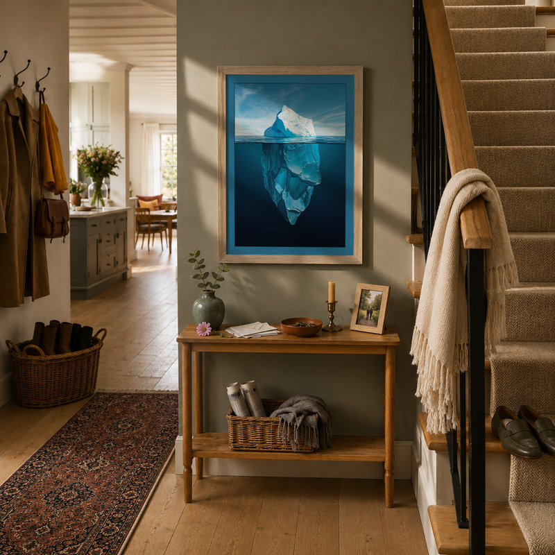 Iceberg Below Coastal - Framed Print, A1 - 84.1 x 59.4 cm, Oak