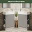 Meuble-lavabo moderne 18,6 po avec lavabo en céramique et tablettes de rangement - gris-1937198196