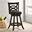 Tabouret pivotant à hauteur de comptoir cappuccino et noir (ensemble de 2)