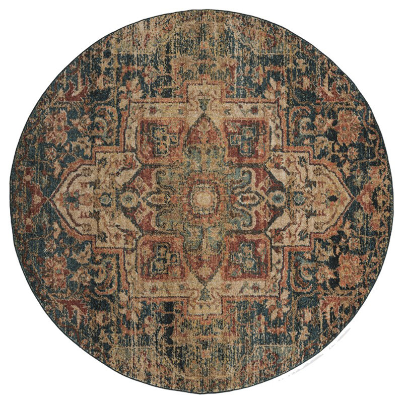Hicklin Synthetic Oriental Indoor Rug, Round 7'10"