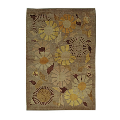 Tapis brun en laine noué à la main Ani