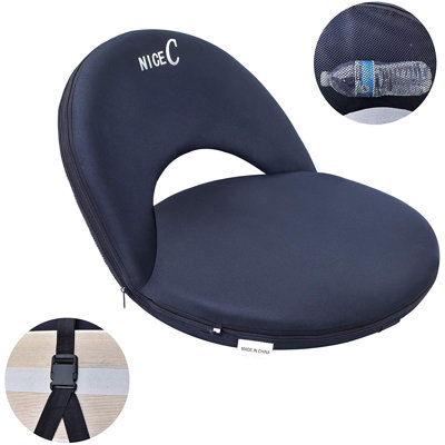 Stadium Seats with 10-Position Recline, Waterproof Cushion, Extra Padding & Shoulder Strap (2 Pack, Black)