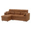 L-Shaped Pull-Out Sectional Sofa Bed with Storage Chaise, Cup Holders-1977458227