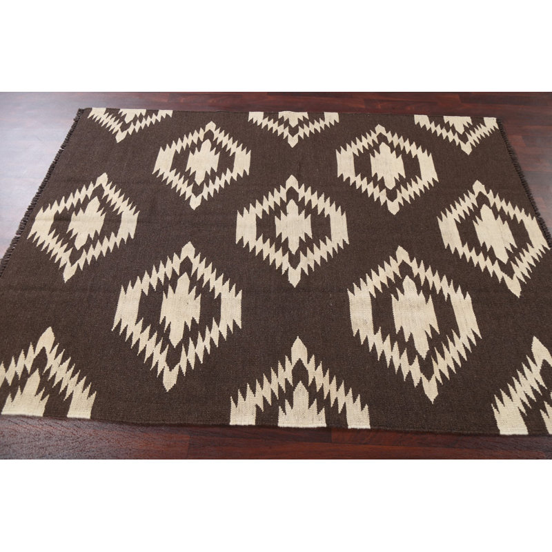 Natural Dye Kilim Flat-Weave Area Rug 5x7