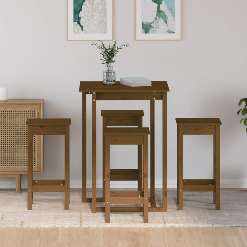 Kush Solid Wood Dining Set, Brown